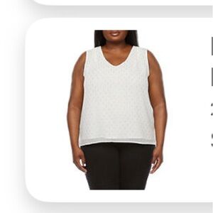Liz Claiborne Ivory and Gold Sleeveless Blouse